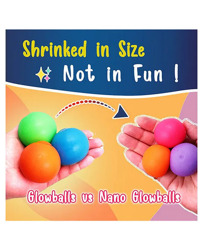 Nano Glow Balls – Mini Multi Color Glow-in-the-Dark Sensory Balls for Kids 3+