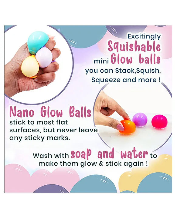 Nano Glow Balls – Mini Multi Color Glow-in-the-Dark Sensory Balls for Kids 3+