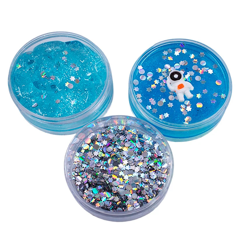 Scoobies Squish & Stack Cosmic Slime Set, 2 Glittery Slimes + 1 Sparkle Box