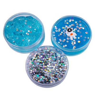 Scoobies Squish & Stack Cosmic Slime Set, 2 Glittery Slimes + 1 Sparkle Box