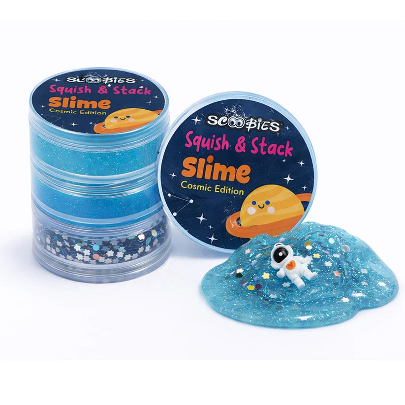 Scoobies Squish & Stack Cosmic Slime Set, 2 Glittery Slimes + 1 Sparkle Box