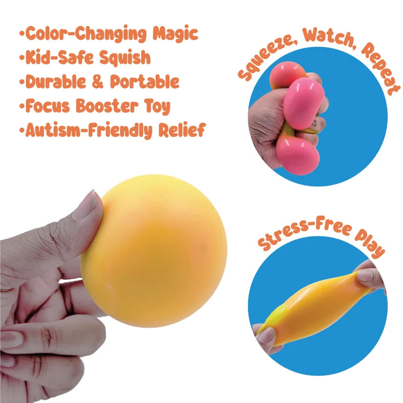 SCOOBIES Rollin Ball – Color-Changing Squishy Stress Relief Toy for Kids & Adults