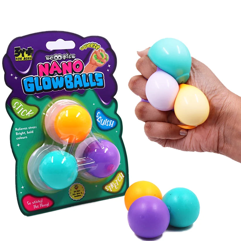 Nano Glow Balls – Mini Multi Color Glow-in-the-Dark Sensory Balls for Kids 3+