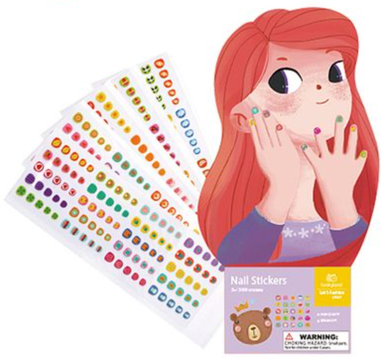 Nail Stickers - Kids Easy Peel and Stick, 500Pieces, Fun Party Pretend Play, 3+ Years - SensorySouk.com